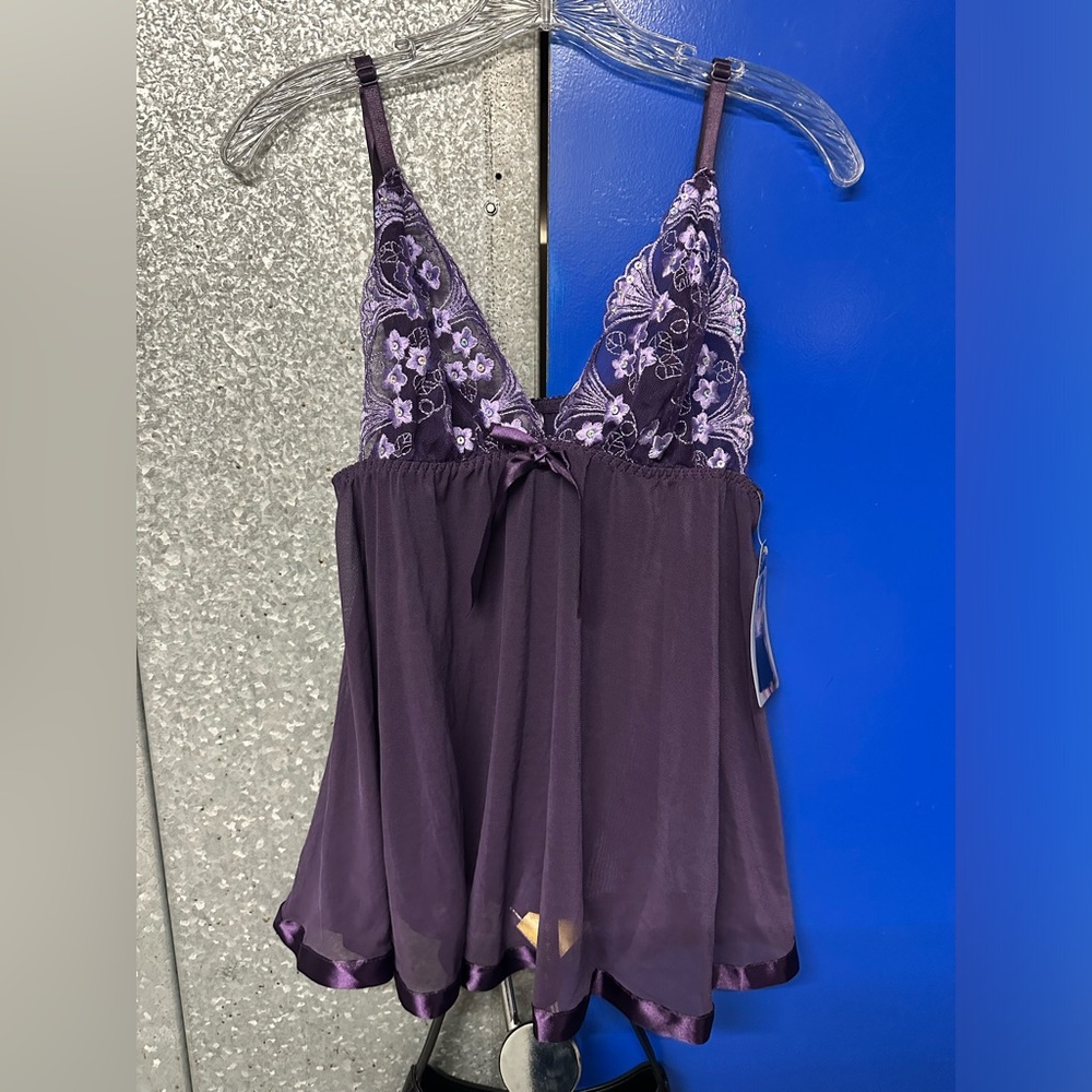 Women’s Purple Sheer Lingerie Sleepwear